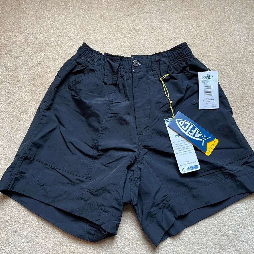 Aftco shorts. Size 30 (But fit smaller). Black. Brand new with tags.